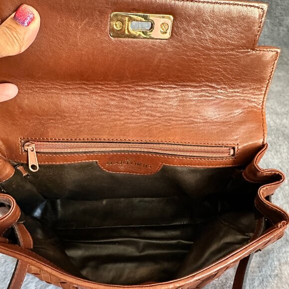 Marforio Venezia Brown Leather Weaved Satchel - Picture 8 of 9